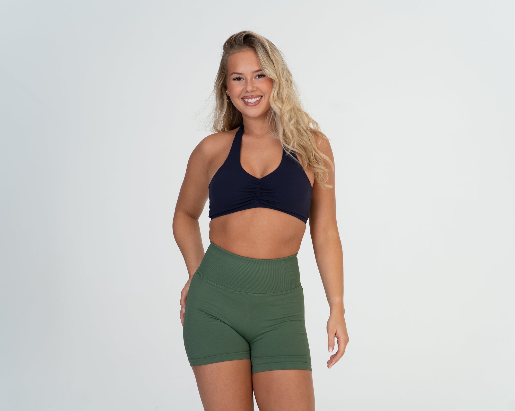 Halter V-neck Sports Bra