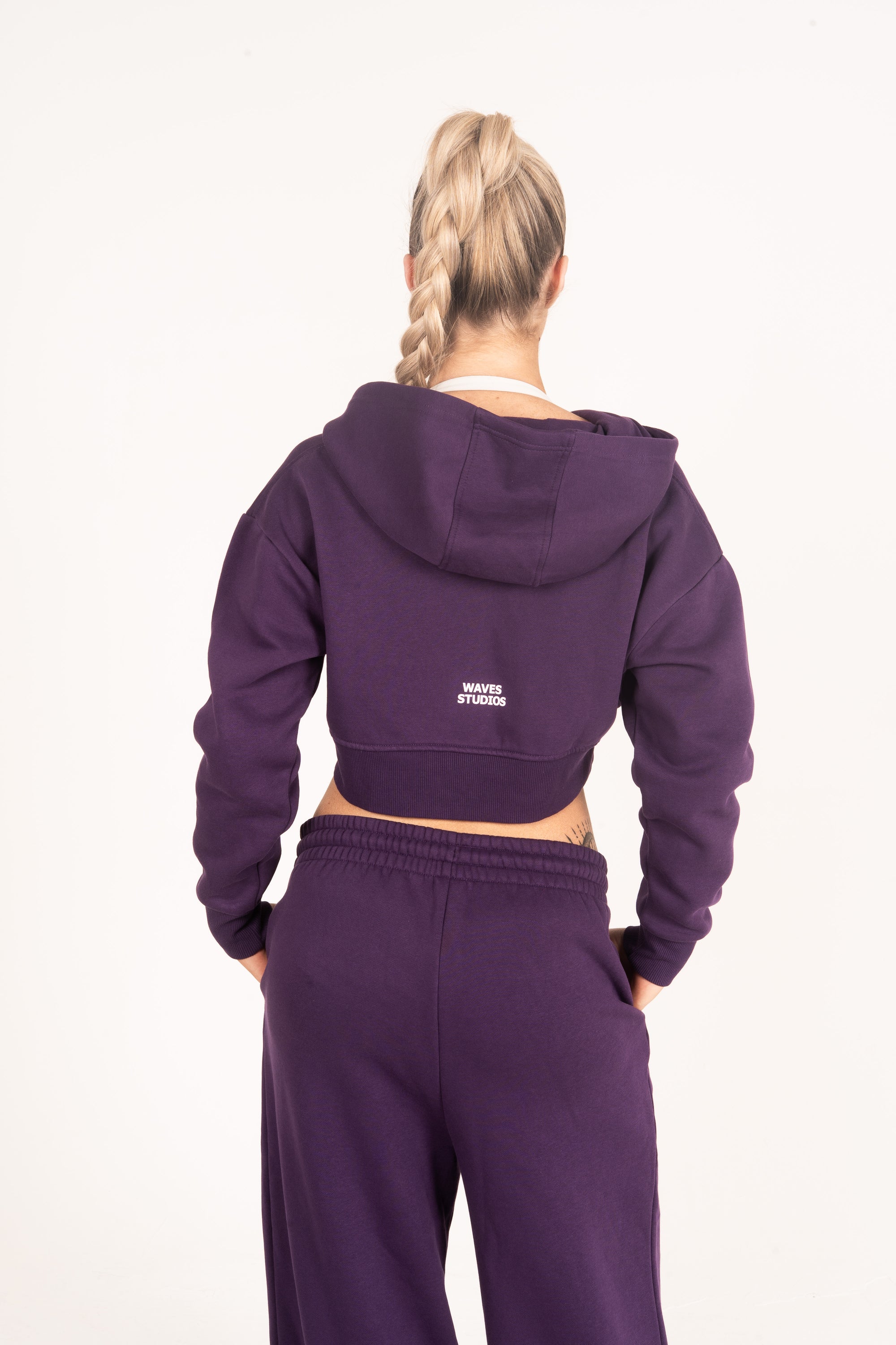 Deluxe Lounge™ Women Cropped Full Zip Hoodie