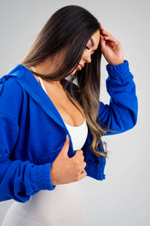 Zipped Cropped Hoodie - Lightweight
