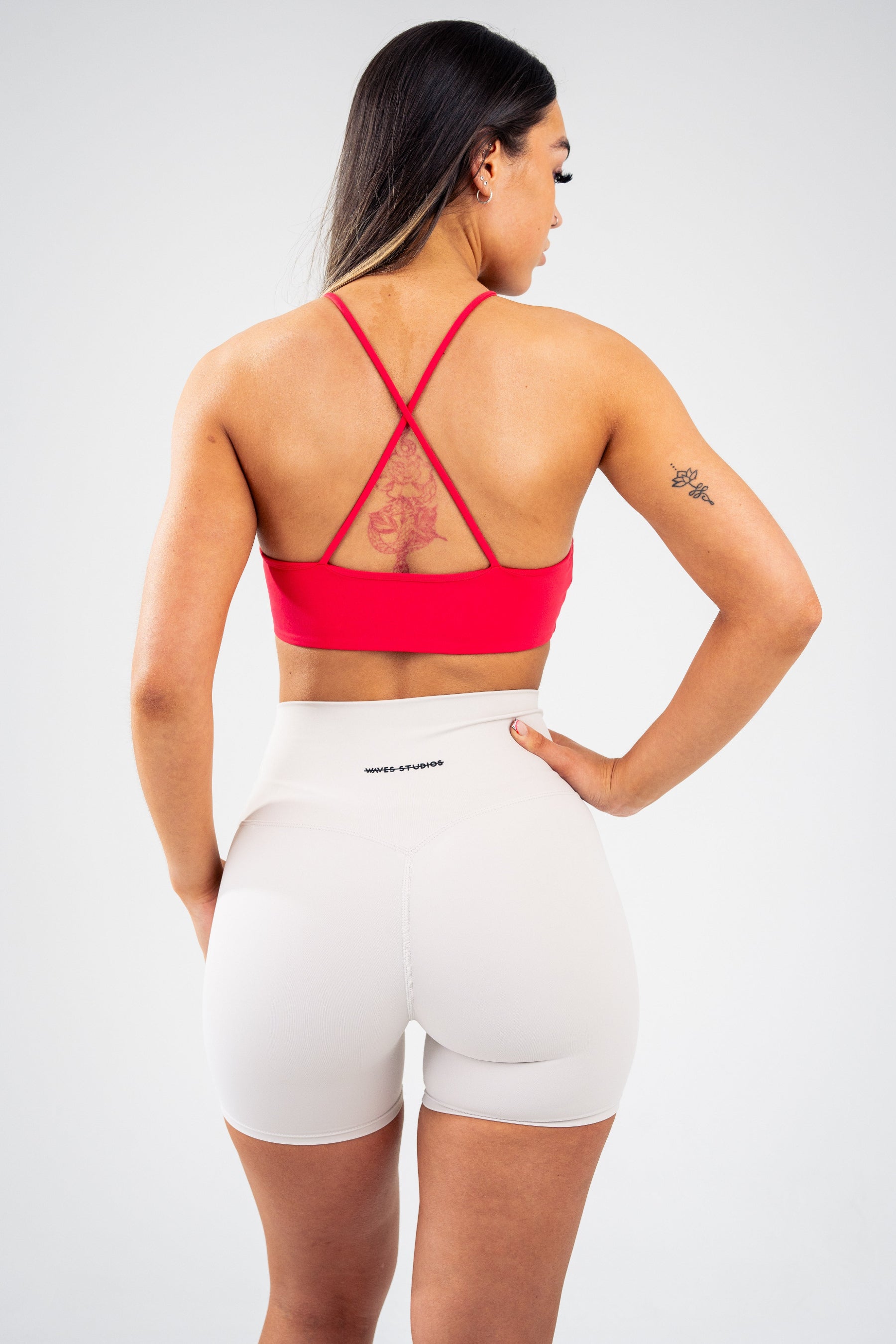Cross-Front Teardrop Sports Bra
