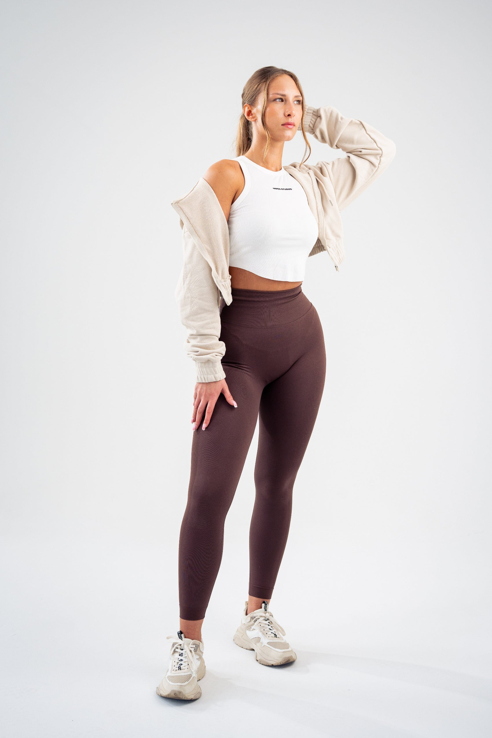 Zipped Cropped Hoodie - Cuffed Hem
