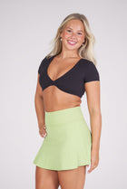 Side-Hem High Waist Skirt